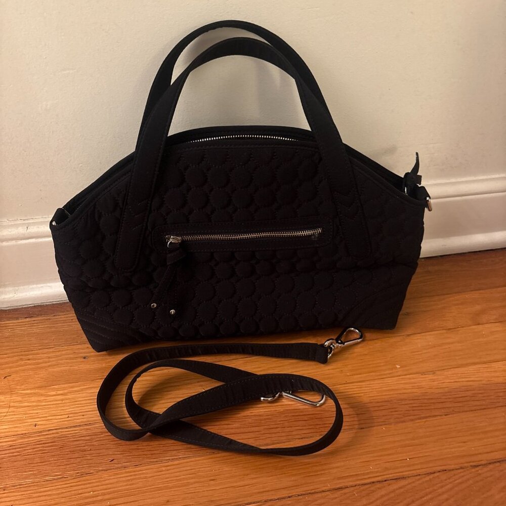 VERA BRADLEY | Black Glenna Quilted Top Handle | Detatchable Strap | RARE COMBO